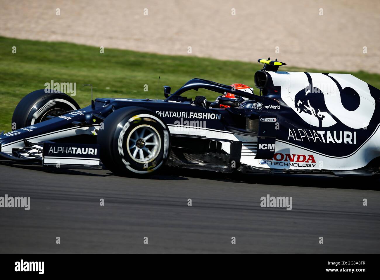 Silverstone, Großbritannien. Juli 2021. 10 GASLY Pierre (Fra), Scuderia AlphaTauri Honda AT02, Aktion während des Formel 1 Pirelli British Grand Prix 2021, 10. Lauf der 2021 FIA Formel 1 Weltmeisterschaft vom 16. Bis 18. Juli 2021 auf dem Silverstone Circuit, in Silverstone, Vereinigtes Königreich - Photo Xavi Bonilla / DPPI Kredit: DPPI Media/Alamy Live News Stockfoto