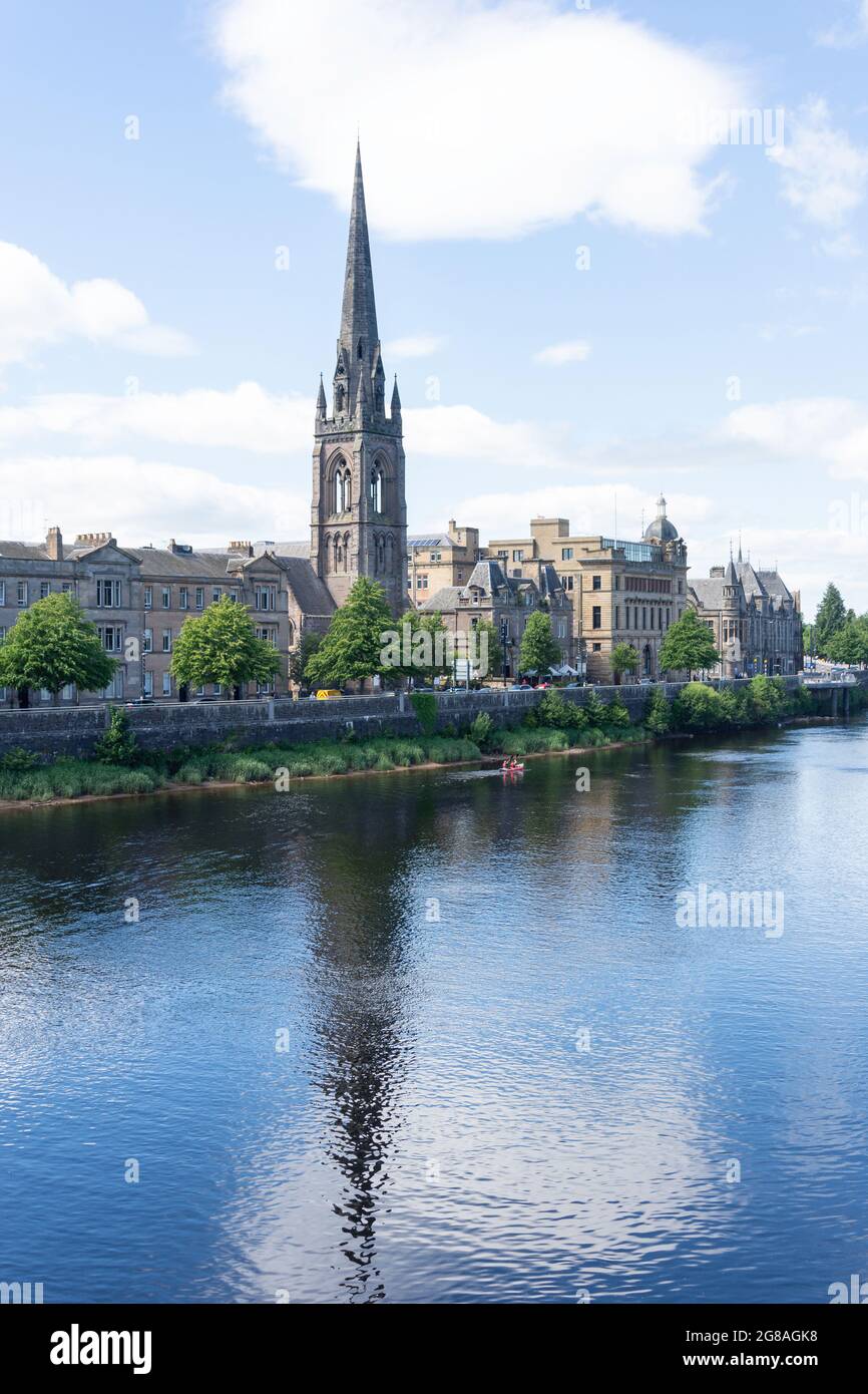 St. Matthew's Church über den Fluss Tay, Perth, Perth und Kinross, Schottland, Großbritannien Stockfoto