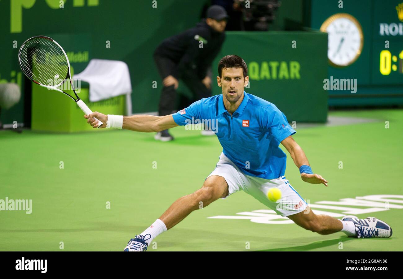 Novak Djokovic ist ein serbischer Profi-Tennisspieler Stockfoto