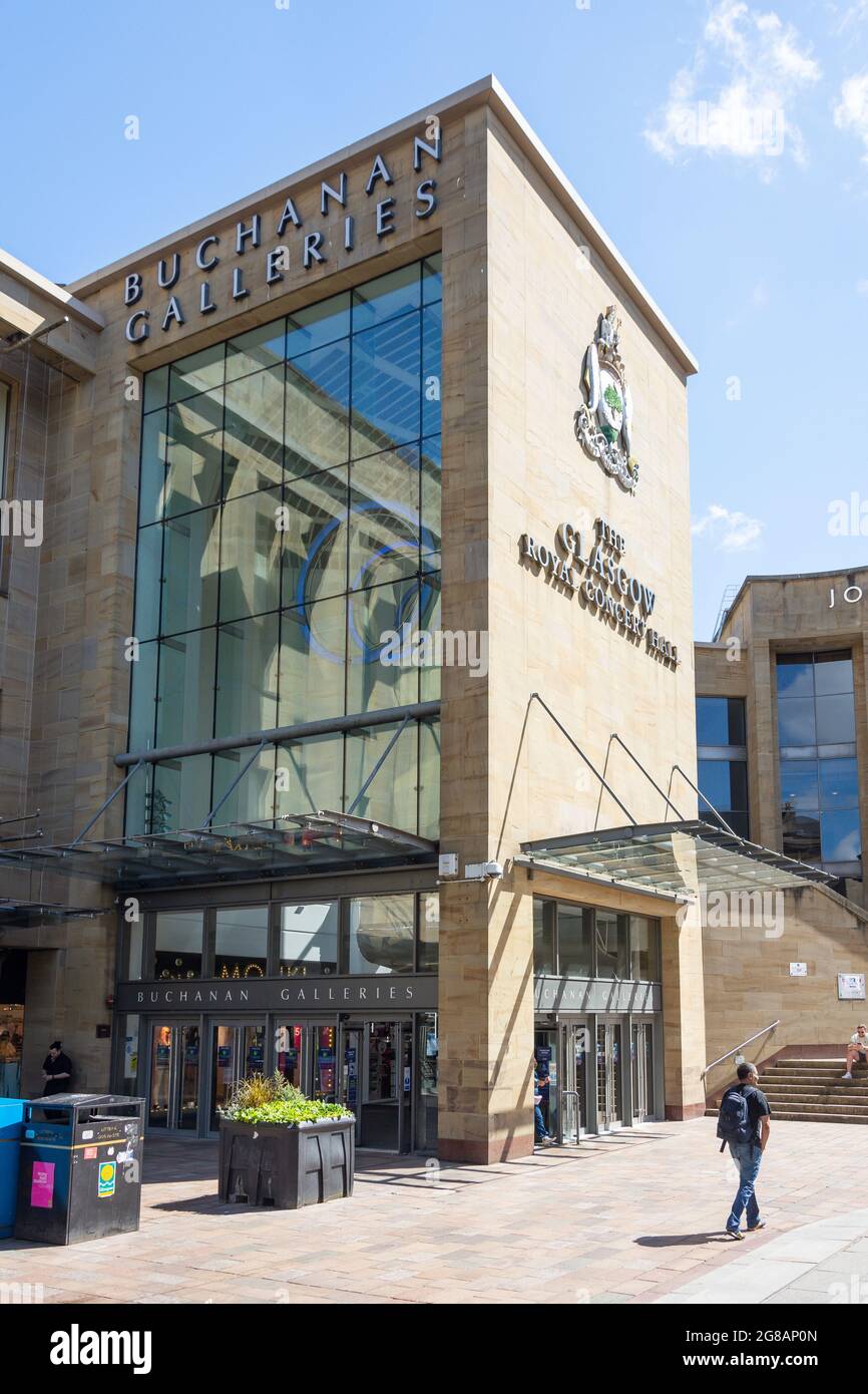 Eingang zum Einkaufszentrum Buchanan Gallerys, Buchanan Street, Glasgow City, Schottland, Großbritannien Stockfoto