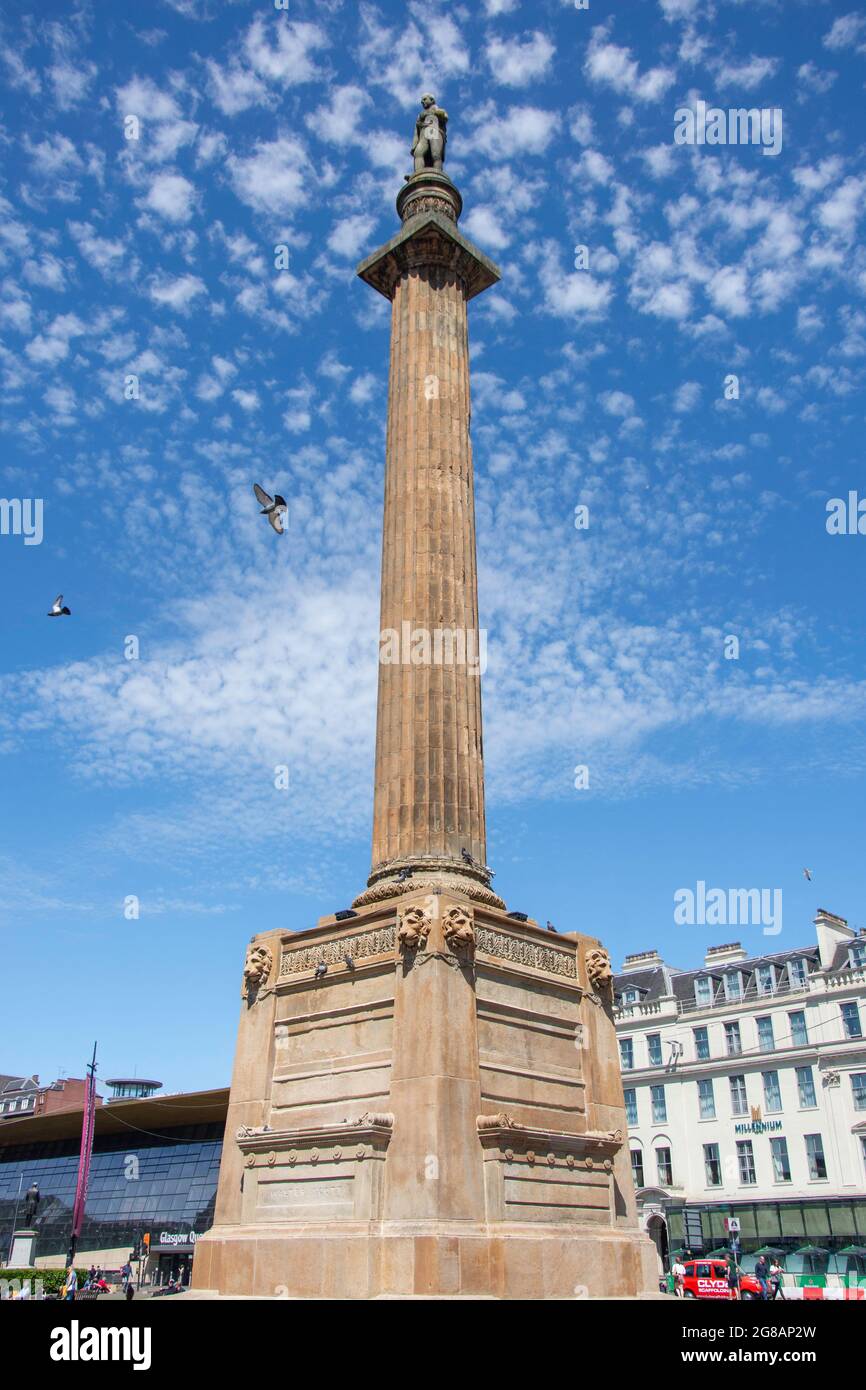 Scott Monument, George Square, Glasgow City, Schottland, Großbritannien Stockfoto