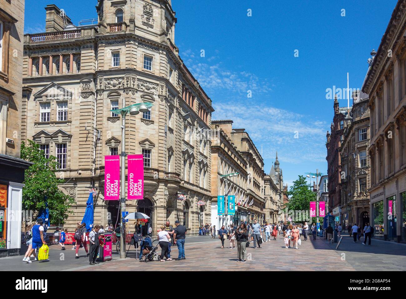 Fußgängerzone Buchanan Street, Glasgow City, Schottland, Vereinigtes Königreich Stockfoto