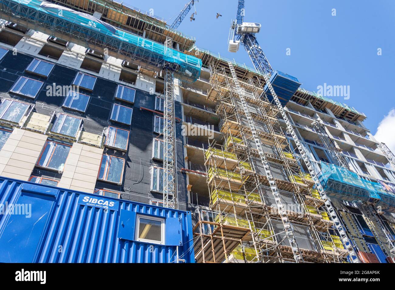 Apartmentgebäude im Bau, St Enoch Square, Glasgow City, Schottland, Großbritannien Stockfoto