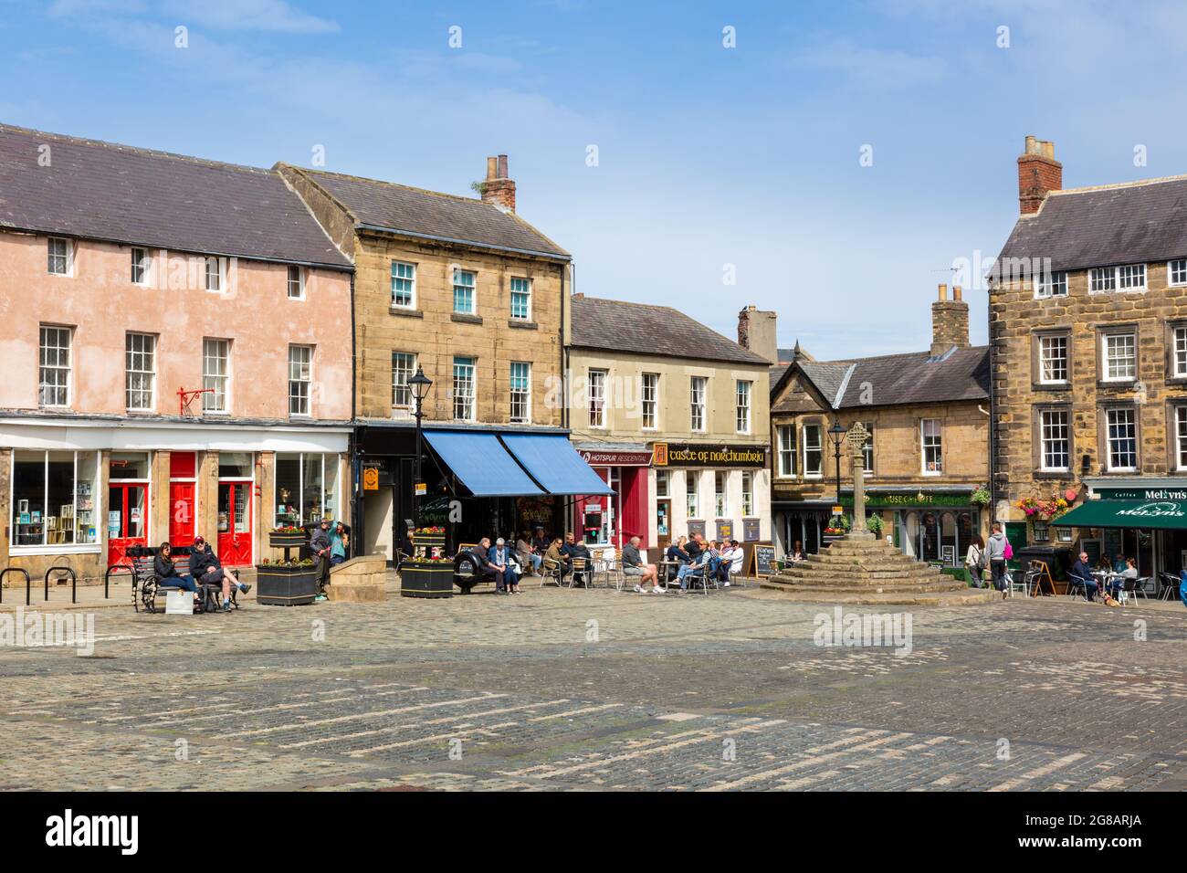 The Market Place, Alnwick, Northumberland, UK 2021 Stockfoto