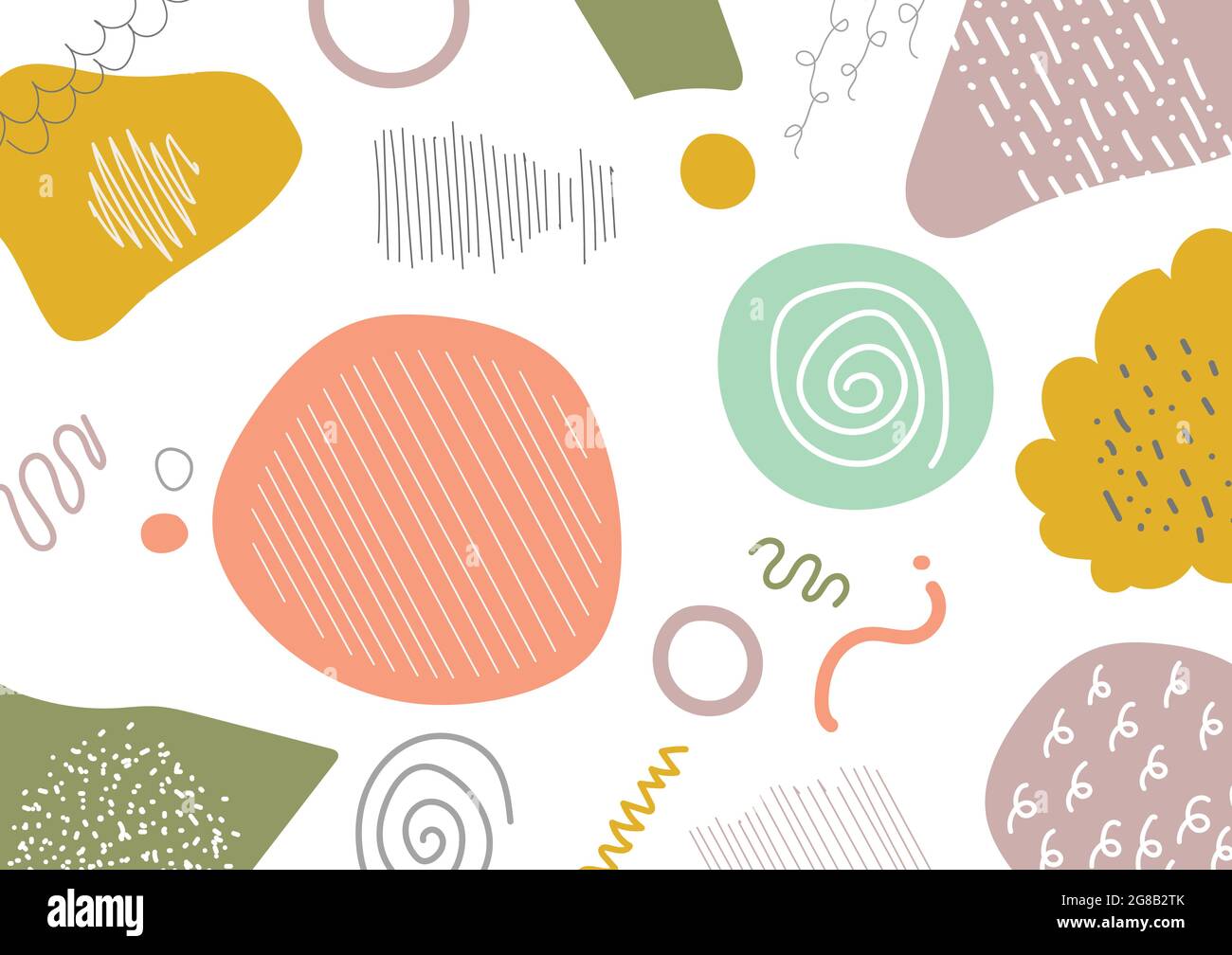 Abstraktes Doodle Design von Pastell Kunstwerk Vorlage minimal Stil. Handzeichnung Design von Kunstwerk Hintergrund. Illustration Stock Vektor