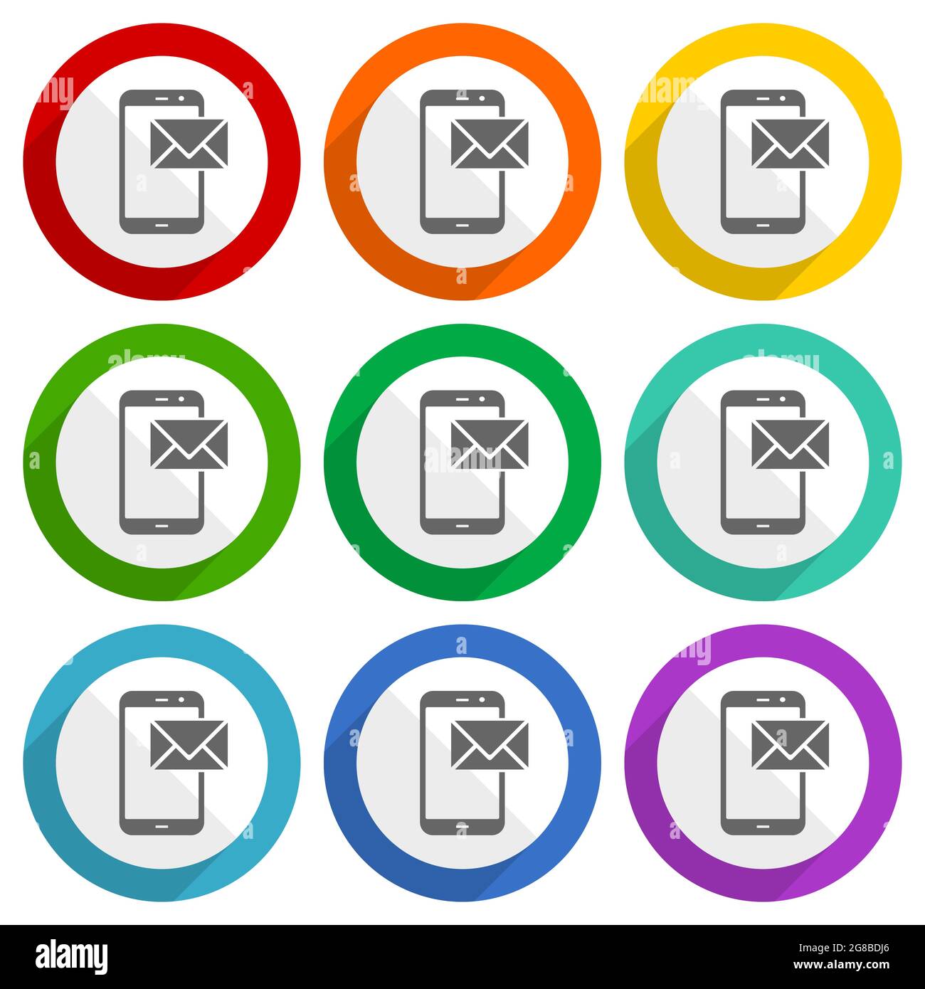 Mail-Vektor-Symbole, Satz von bunten flachen Design-Tasten für webdesign und mobile Anwendungen Stock Vektor
