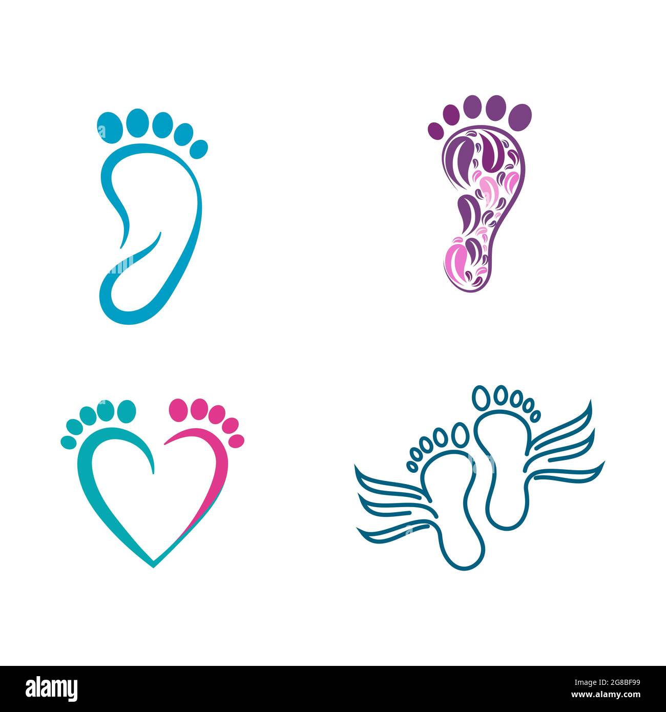 Fußpflege Logo Vorlage Vektor Symbol Illustration Design Stock Vektor