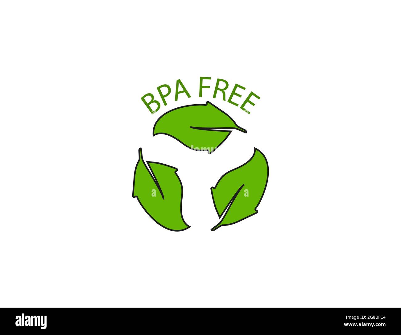 BPA-frei, Etikett, Eco-Symbol. Vektorgrafik. Flaches Design. Stock Vektor