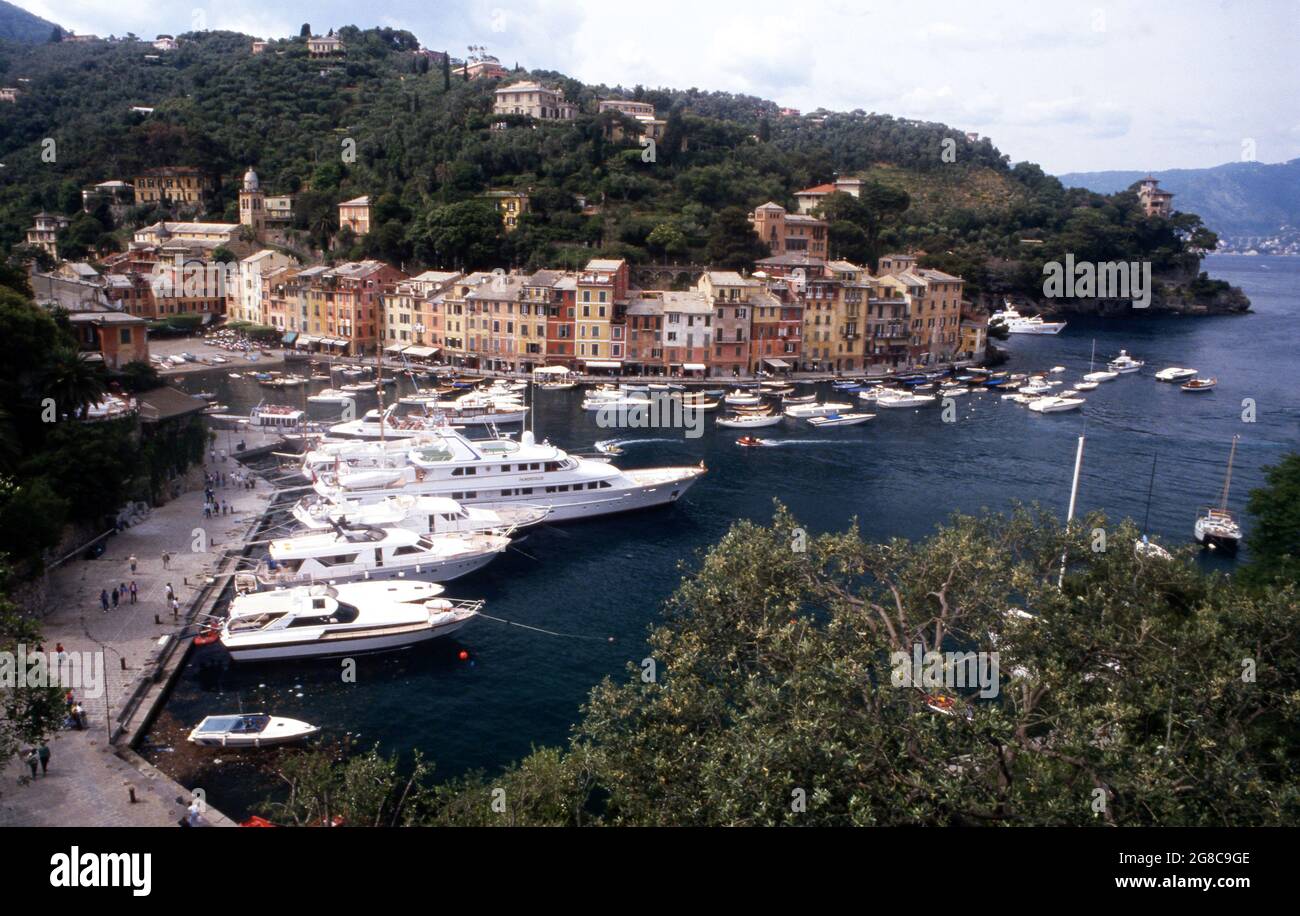 Panorama di Portofino, famosa localita della Riviera Ligure di Levante Stockfoto