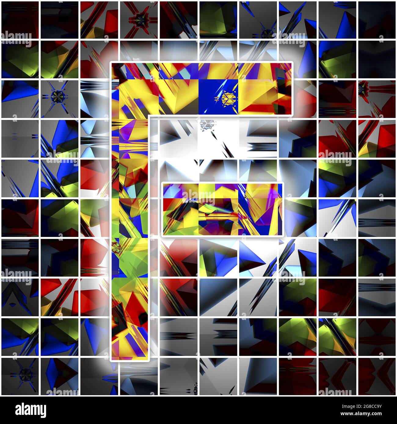Monogramm des Großbuchstaben F mit Kaleidoskop-Muster Stockfoto