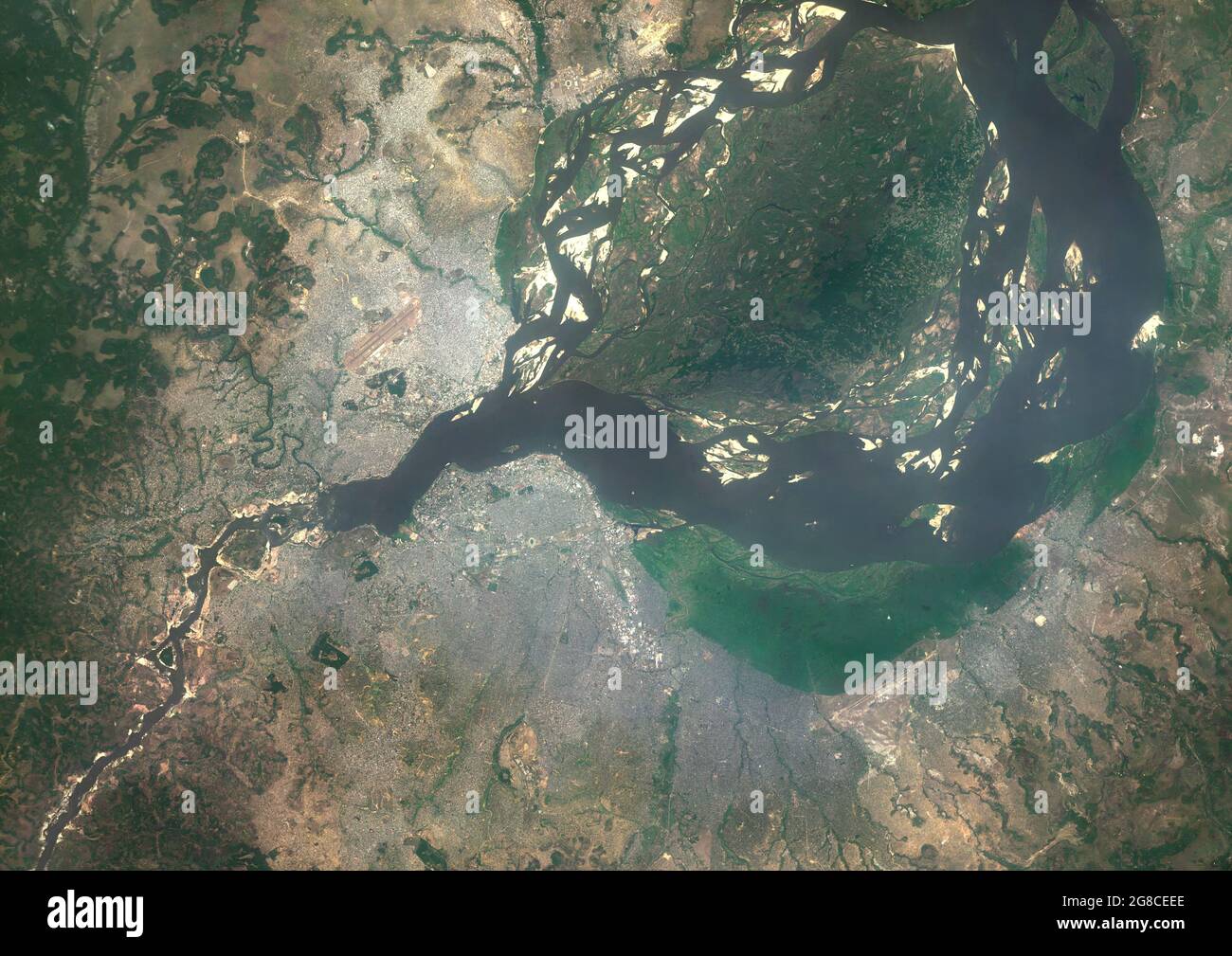 Kinshasa, DR Kongo und Brazzaville, Republik Kongo Stockfoto