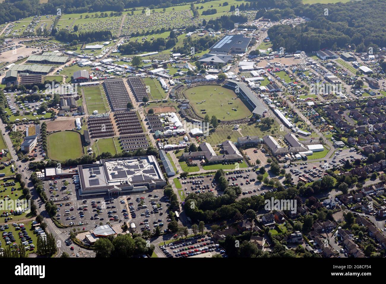 Luftaufnahme der Great Yorkshire Show während der Show, Juli 2021 Stockfoto