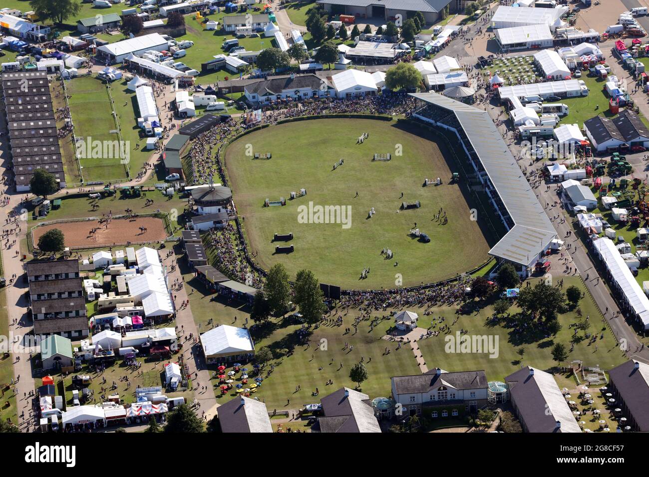 Luftaufnahme der Great Yorkshire Show während der Show, Juli 2021 Stockfoto