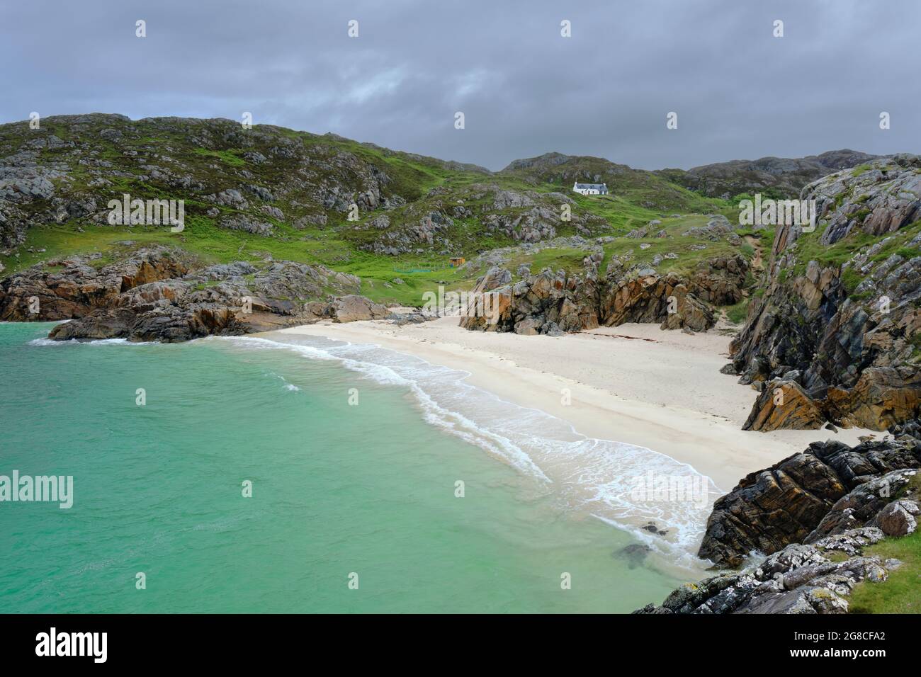 Um die Ecke von der Achmelvich Bay Stockfoto