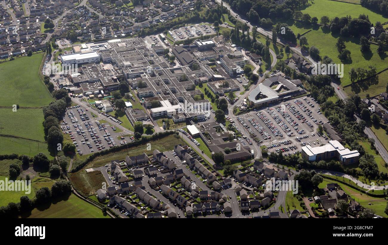 Luftaufnahme des Airedale General Hospital Stockfoto