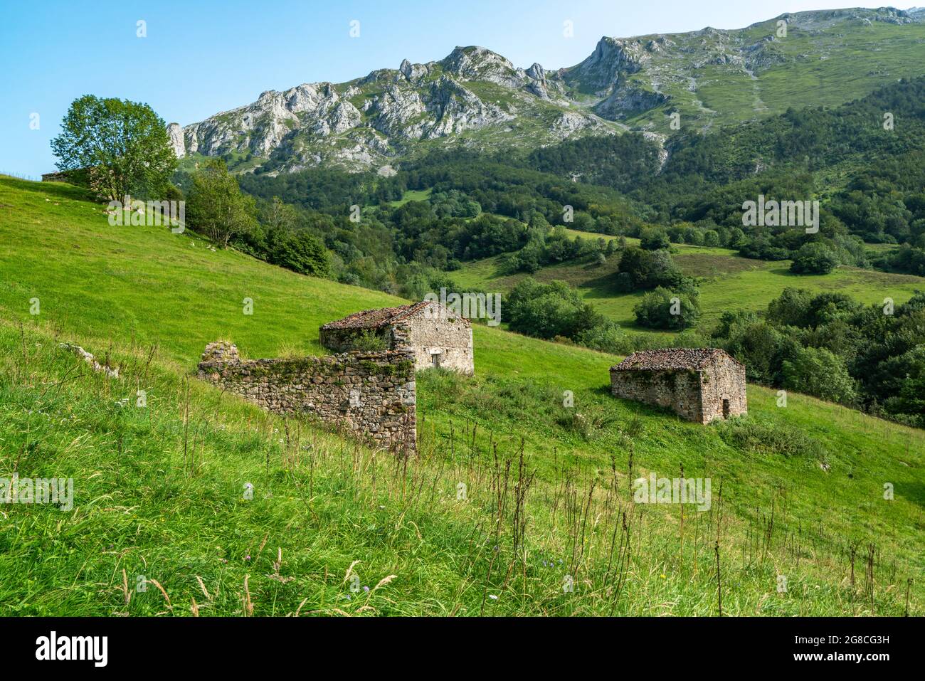 Naranjo de Bulnes, bekannt als PICU Urriellu, in Asturien, Spanien. Stockfoto
