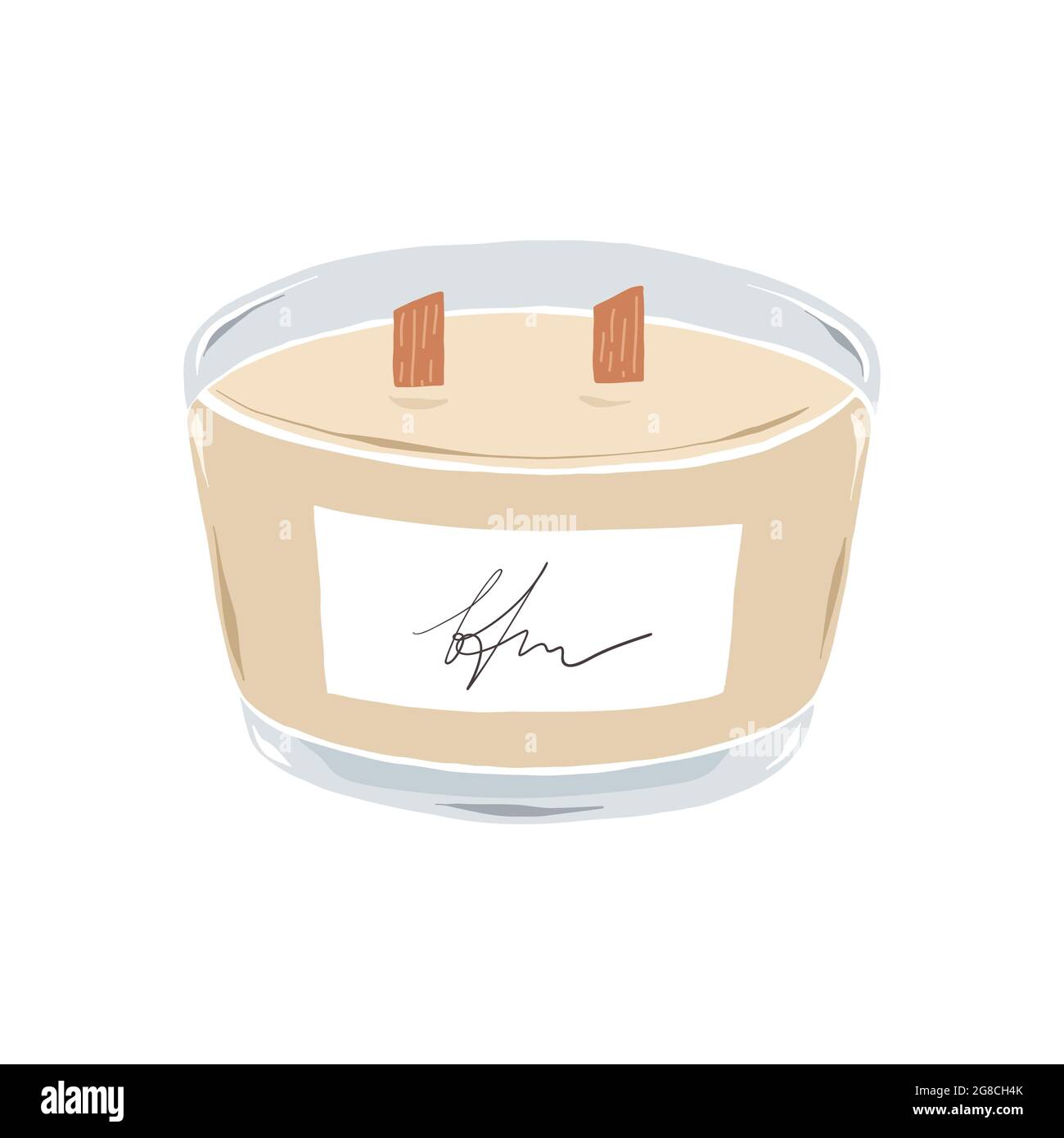 Moderne Duftkerze, parfümierte Sojawachskerze im Glasglas, Heim-Aromatherapie-Entspannungsritual, Heim-Innendekoration, Vektor-Illustration Stock Vektor