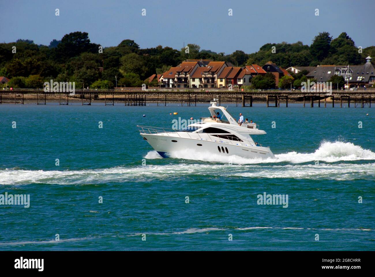 Motorboot Lady Louise auf Southampton Water, England Stockfoto
