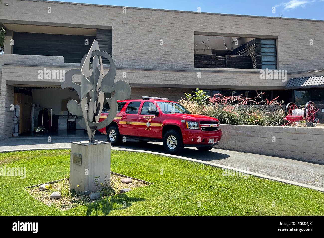 Eine allgemeine Ansicht des Hauptquartiers der Monterey Park Feuerwehr, Sonntag, 18. Juli 2021, in Monterey Park, Kalif. Stockfoto