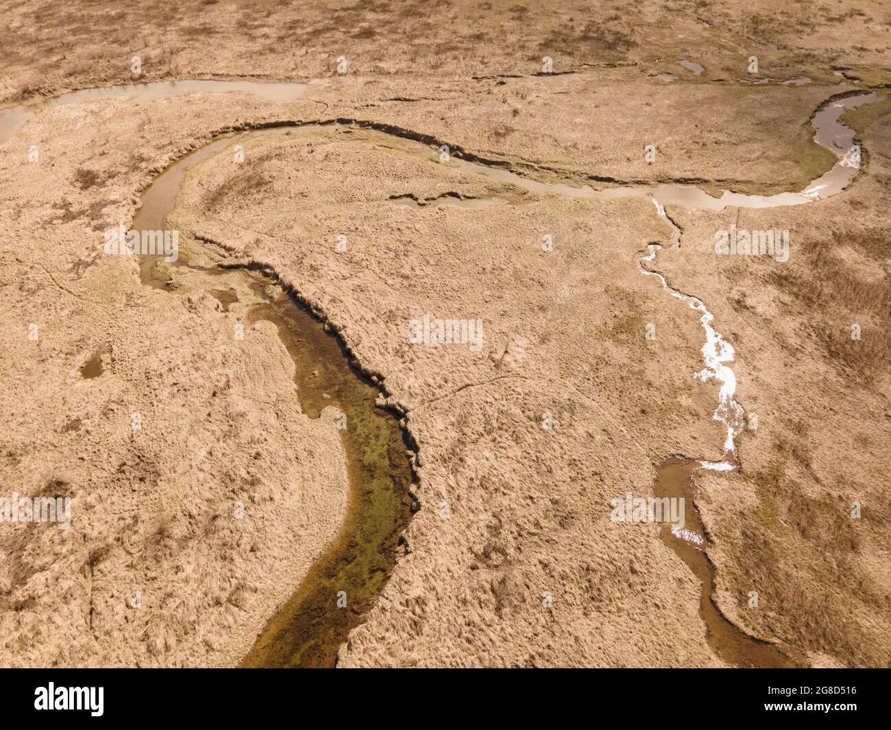 Feuchtgebiete während der Trockenzeit. Stockfoto