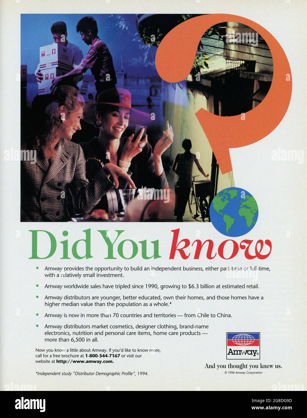 Ganzseitige Anzeige des Life Magazine, Ausgabe Januar 1997, das Jahr in Bildern von 1996, USA Stockfoto