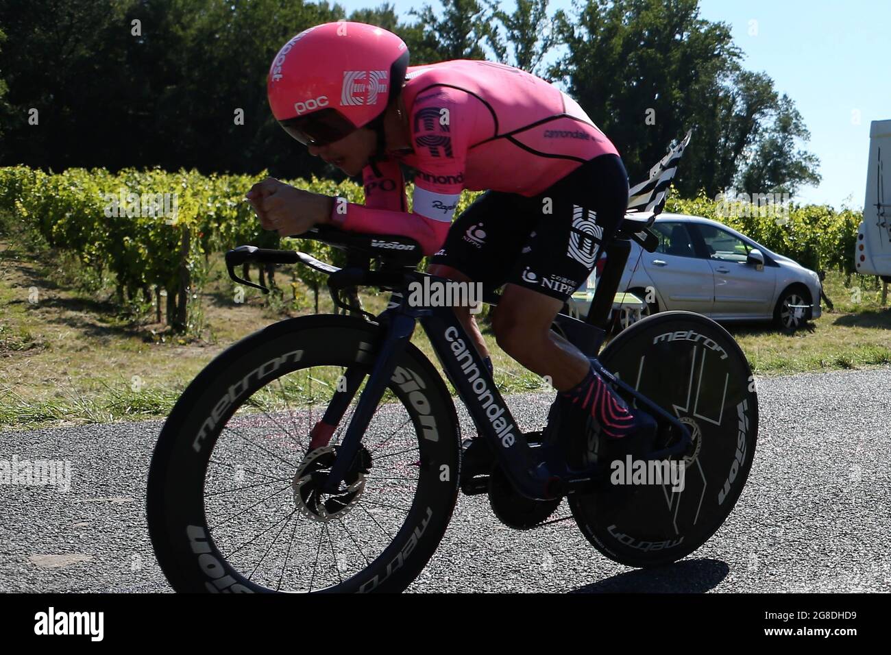 SERGIO ANDRES HIGUITA von EF EDUCATION - NIPPO während der Tour de France 2021, Radrennen Etappe 20, Zeitfahren, Libourne - Saint Emilionl (30,8 km) am 17. Juli 2021 in Lussac, Frankreich - Foto Laurent Lairys / DPPI Stockfoto