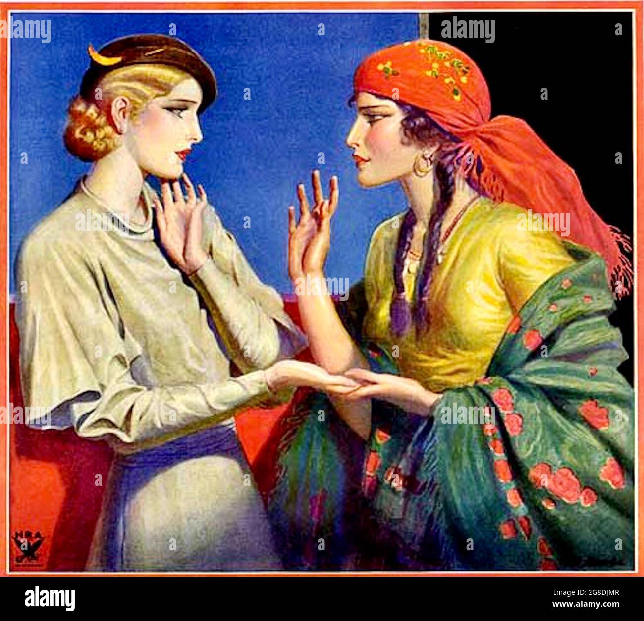 Władysław Teodor Benda Illustration vom Frontcover des Country Gentleman Magazins März 1934. Stockfoto