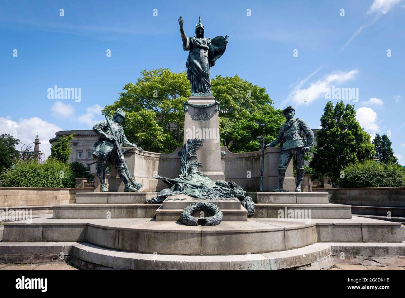 Liverpool Heritage Sites. Kulturviertel. St. John's Garden in der Nähe der St. George's Hall. Stockfoto