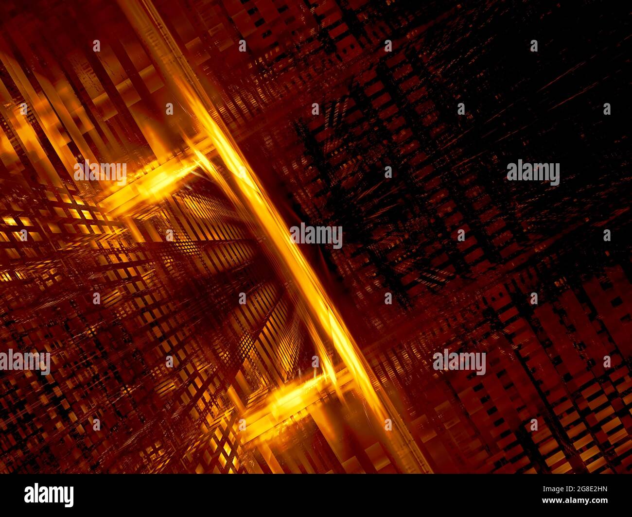 Abstrakter goldener Hintergrund mit perspektivischer Komposition - 3d-Illustration Stockfoto