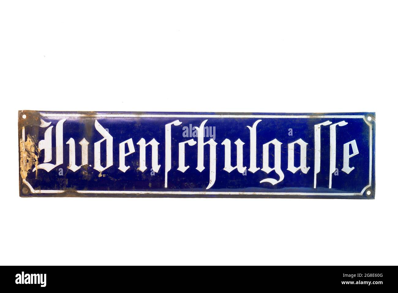 Straßenschild Judenschulgasse, Jüdisches Museum, Schnaittach, Mittelfranken, Bayern, Deutschland Stockfoto