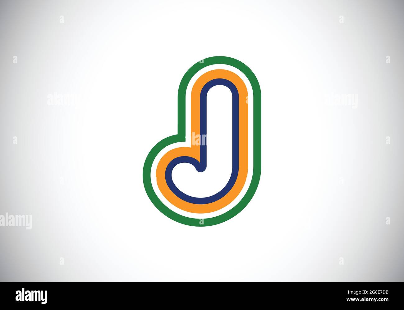 Buntes J-Monogramm-Alphabet mit Anfangsbuchstaben. Niedliches Alphabet für Kinder. Cartoon helle Schriftart für Kinder. Modernes Vektor-Logo-Design für Unternehmen, Stock Vektor