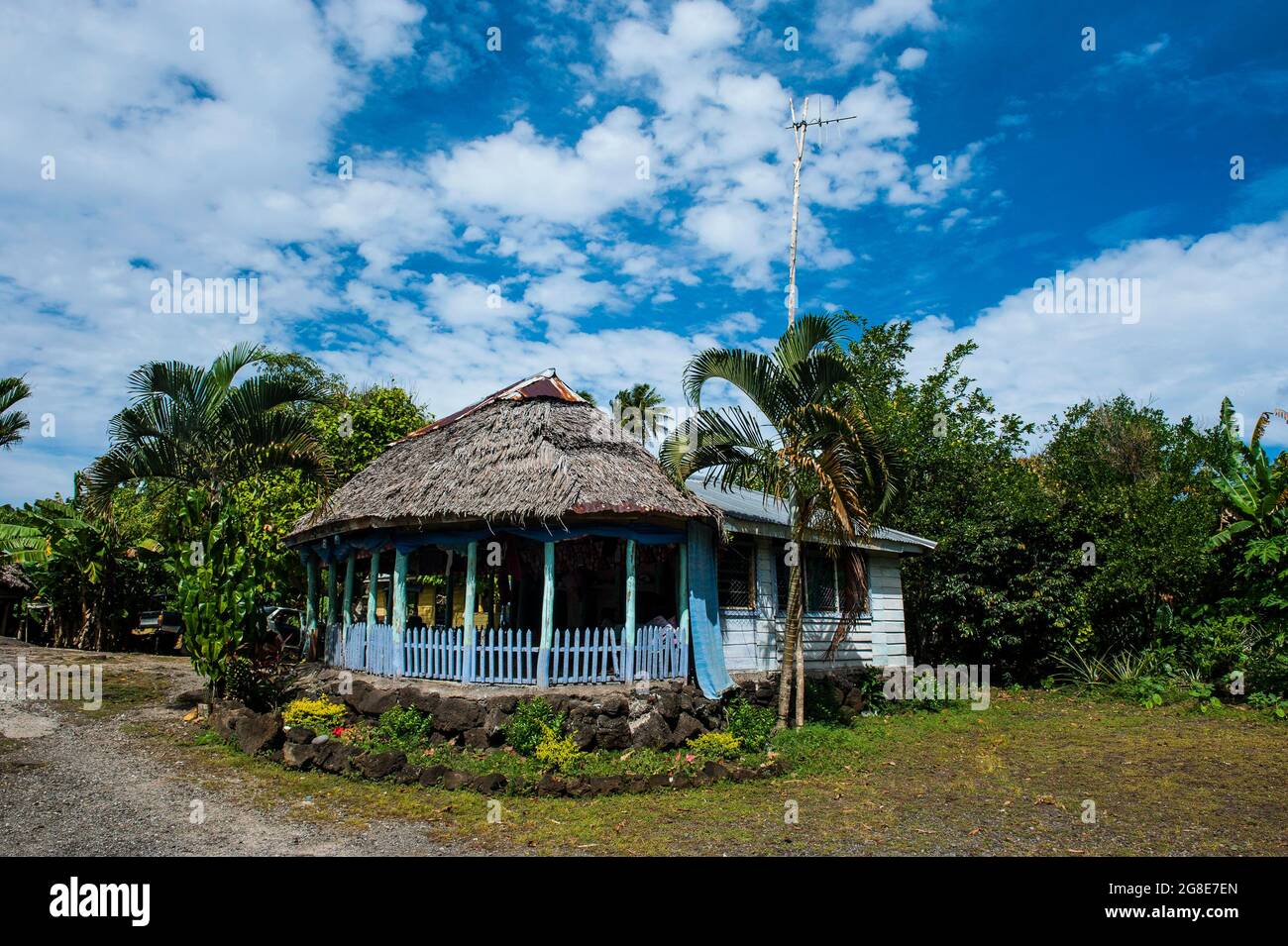Traditionelles Haus in SavaiÂ´i, Samoa, Südpazifik Stockfoto