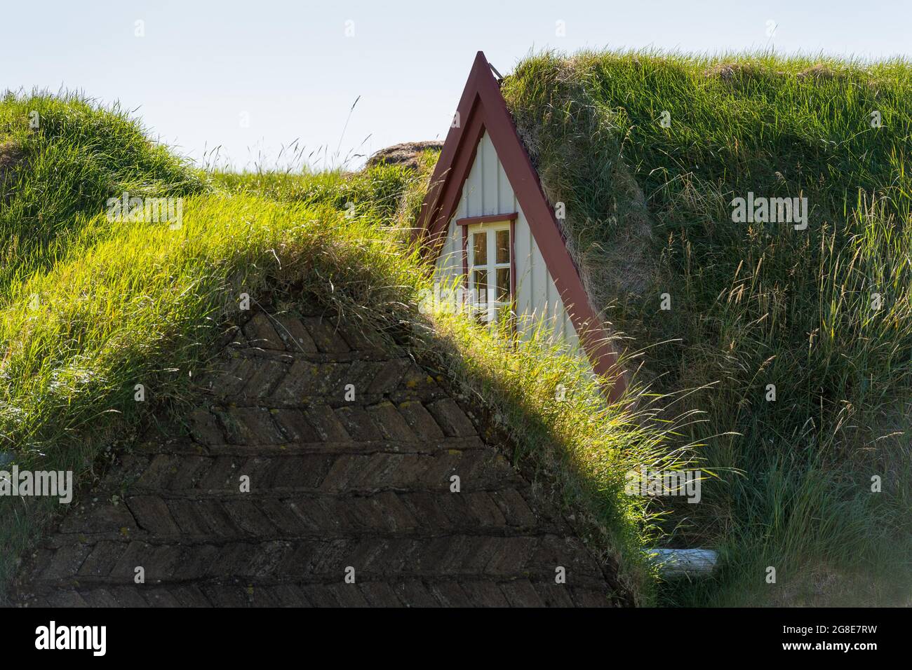 Altes isländisches Rasenhaus Laufas, Freilichtmuseum, Eyjafjoerour, Nordisland, Island Stockfoto