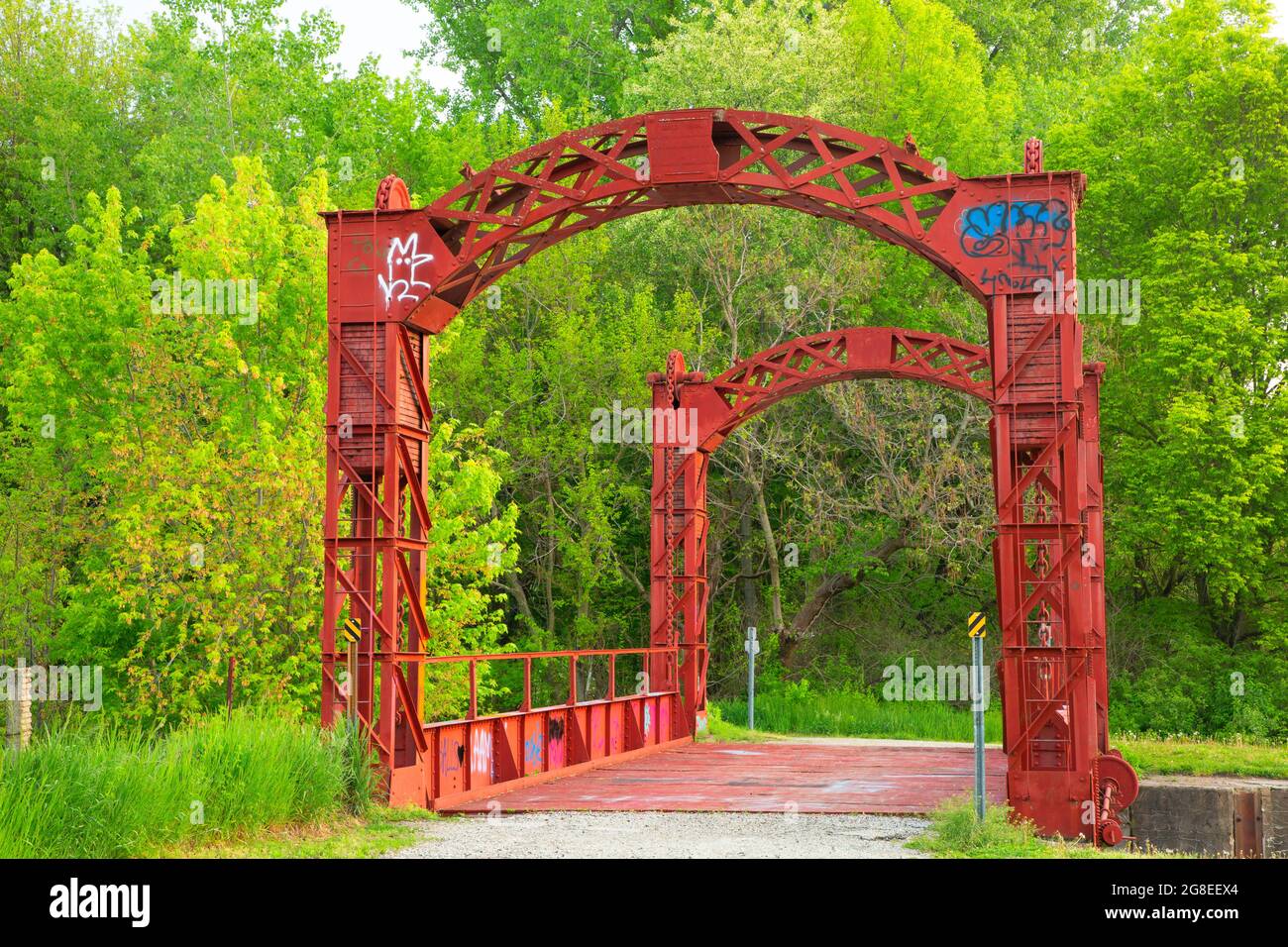 Lock 26 Lift Bridge, Hennepin Canal State Trail, Illinois Stockfoto