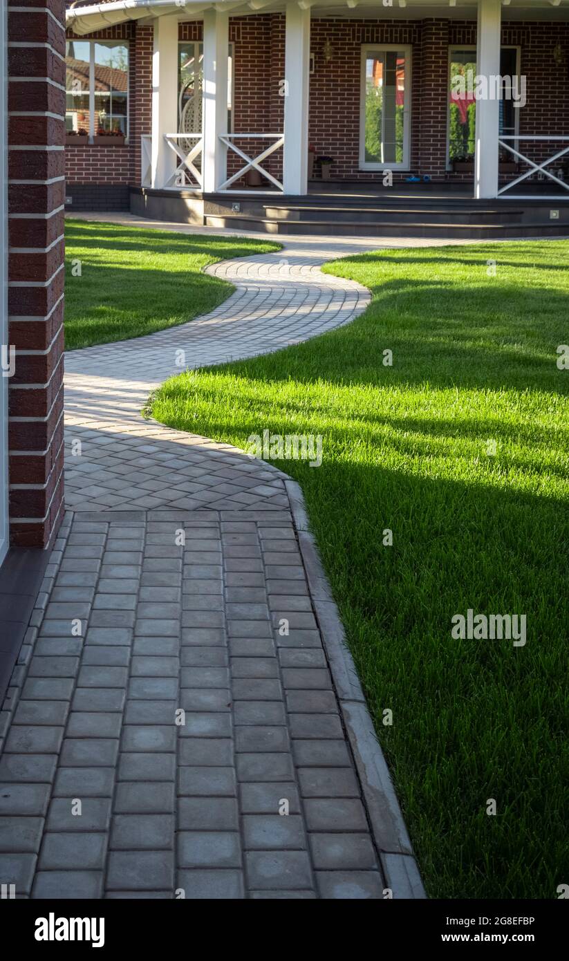 Hinterhof Design-Elemente eines schönen privaten Hauses. Stockfoto