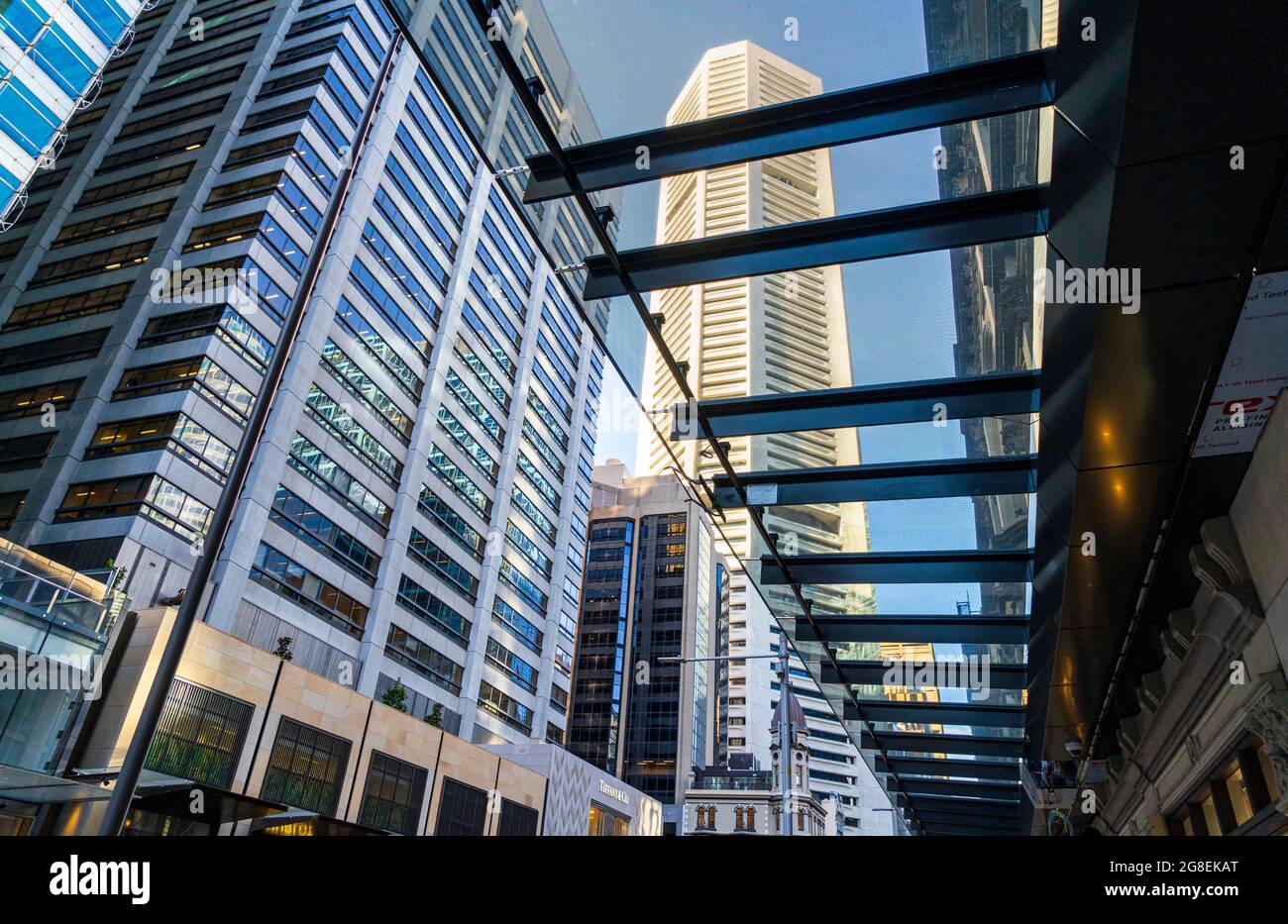 Abstrakte geometrische Ansicht von Stadtgebäuden in Sydney, Australien Stockfoto