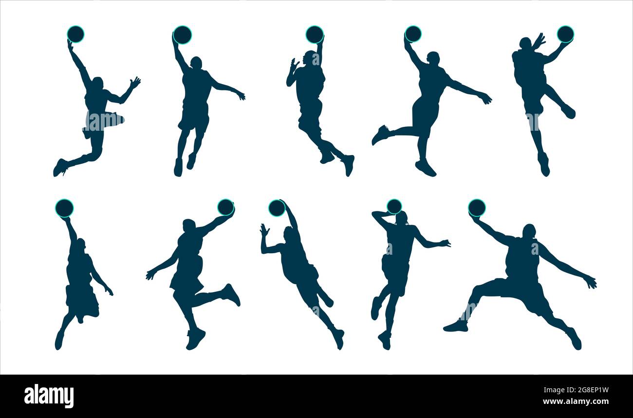 Fußball-Spieler Silhouette in verschiedenen Posen Stock Vektor