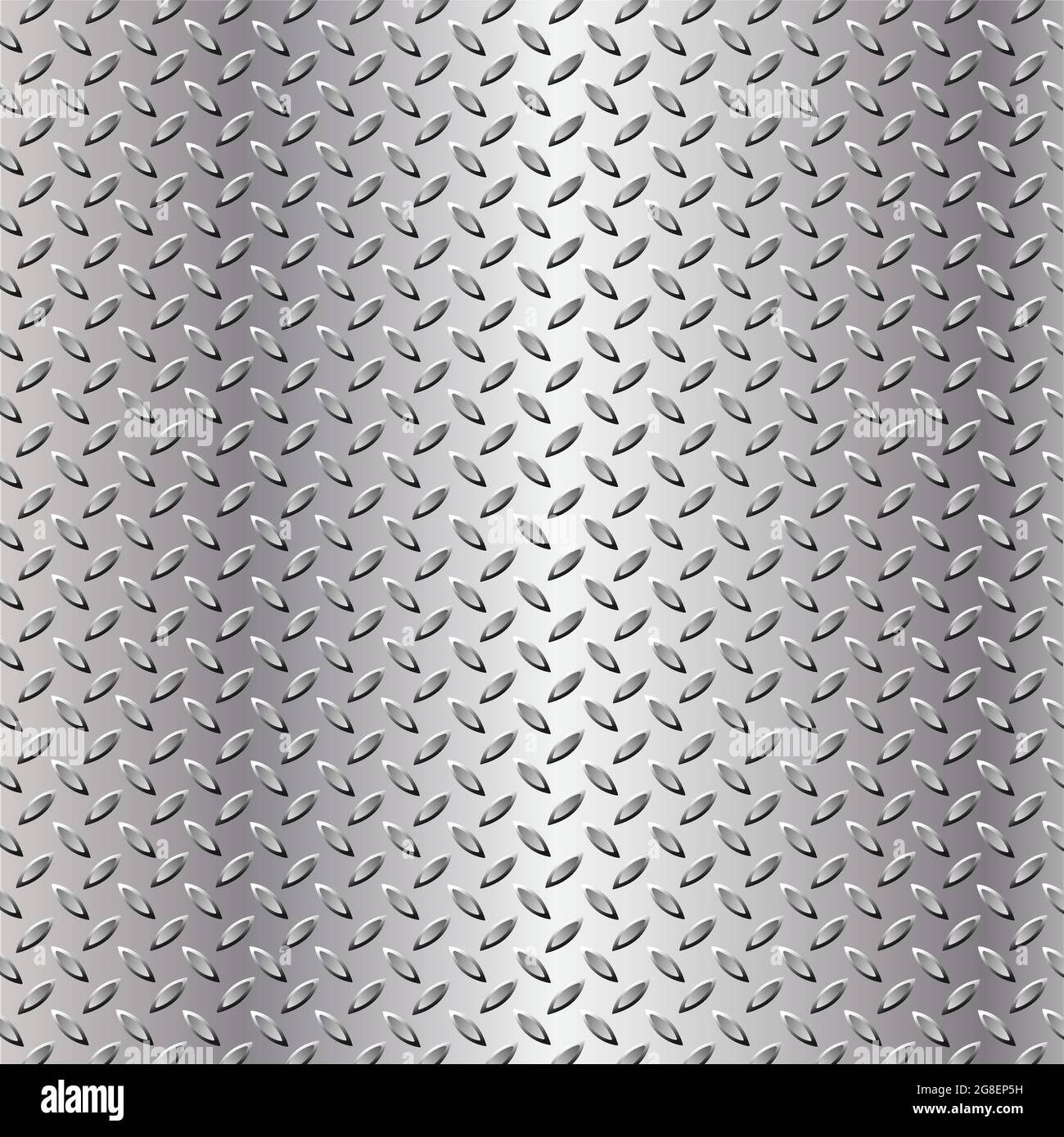Hintergrund aus Metalldiamantplatte in silberner Farbe. Industrielle Metallplatte mit diamantfester Oberfläche, breiter Hintergrund Stock Vektor