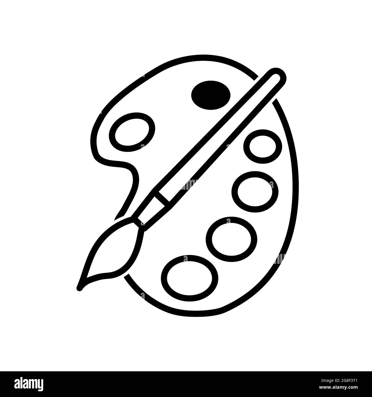 Symbol für flache Palette. Piktogramm für Web. Linienhub. Isoliert auf weißem Hintergrund. Gliederungsvektor eps10 Stockfoto