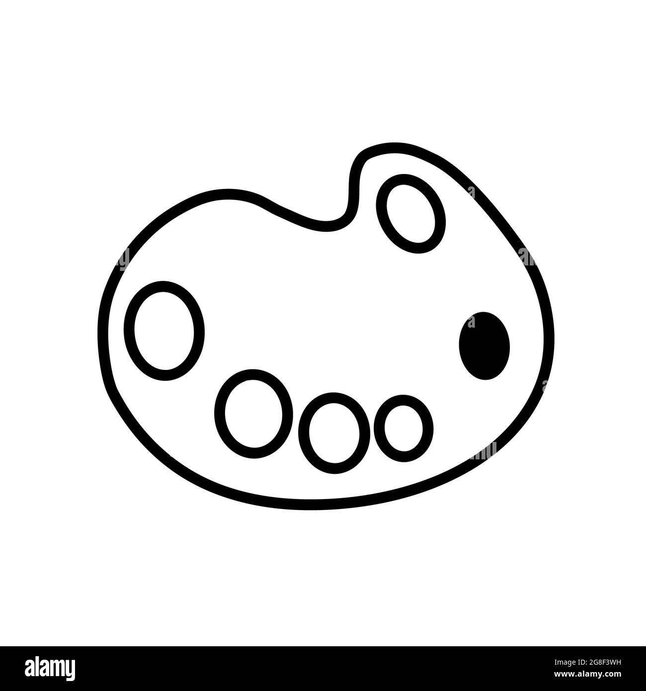 Symbol für flache Palette. Piktogramm für Web. Linienhub. Isoliert auf weißem Hintergrund. Gliederungsvektor eps10 Stockfoto