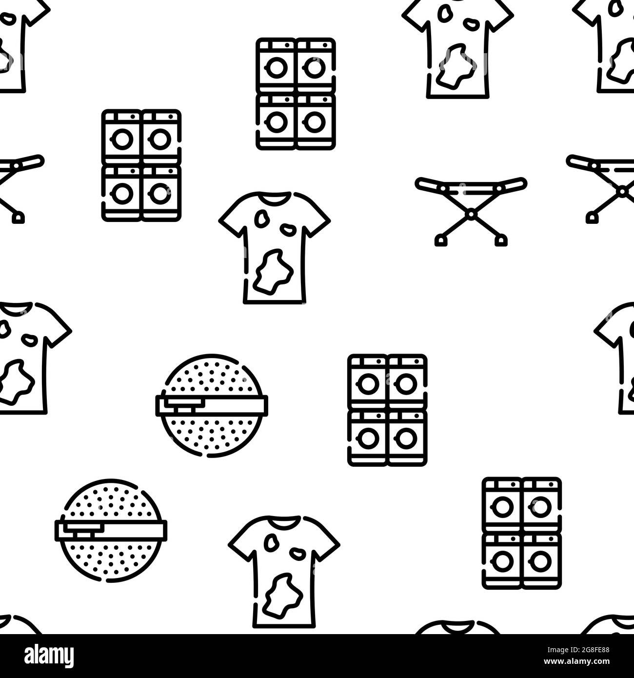 Wäscheservice Service Tool Vektor Nahtloses Muster Stock Vektor