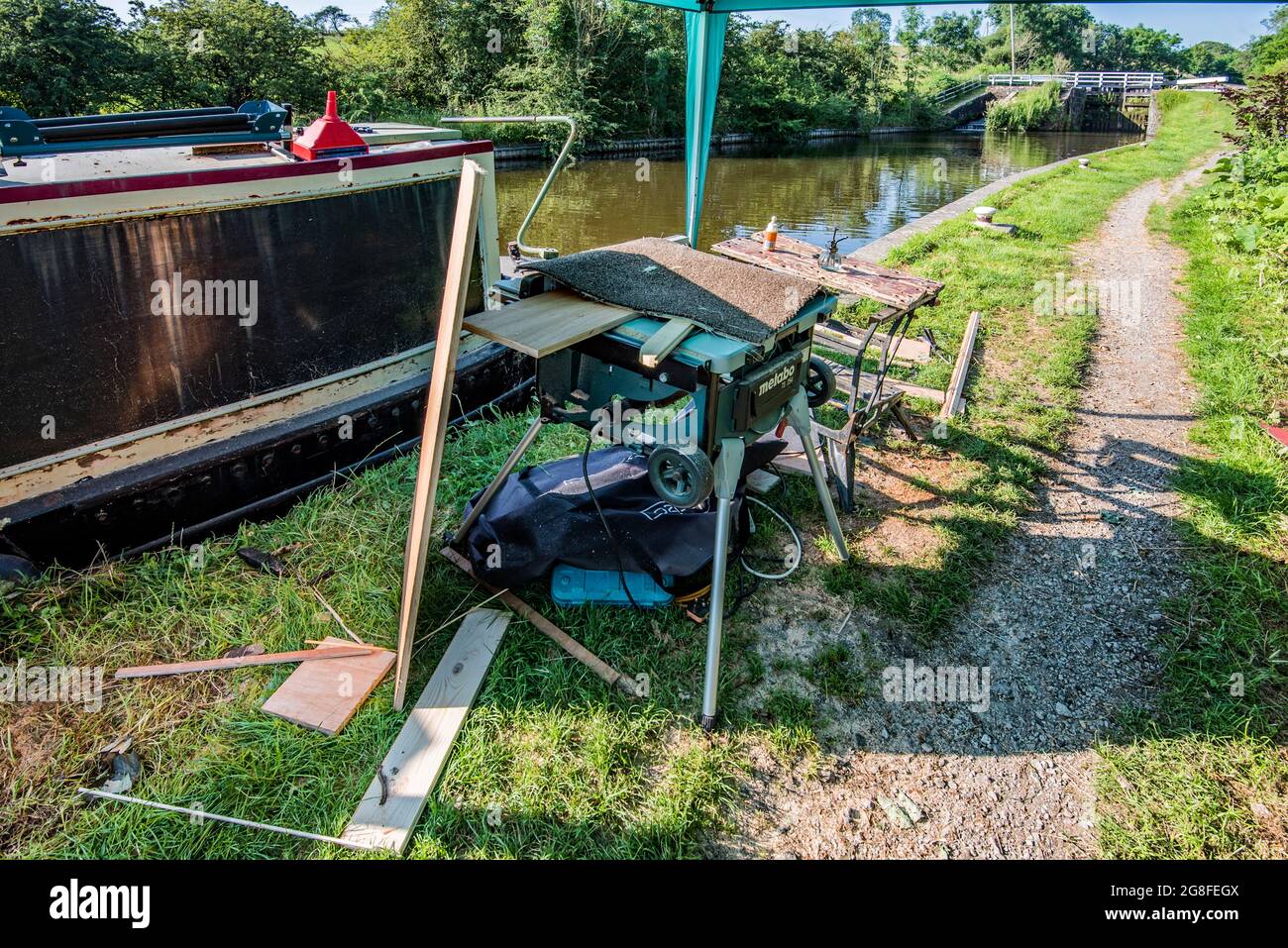 Leben am Kanal von Gargrave in Yorkshire Stockfoto