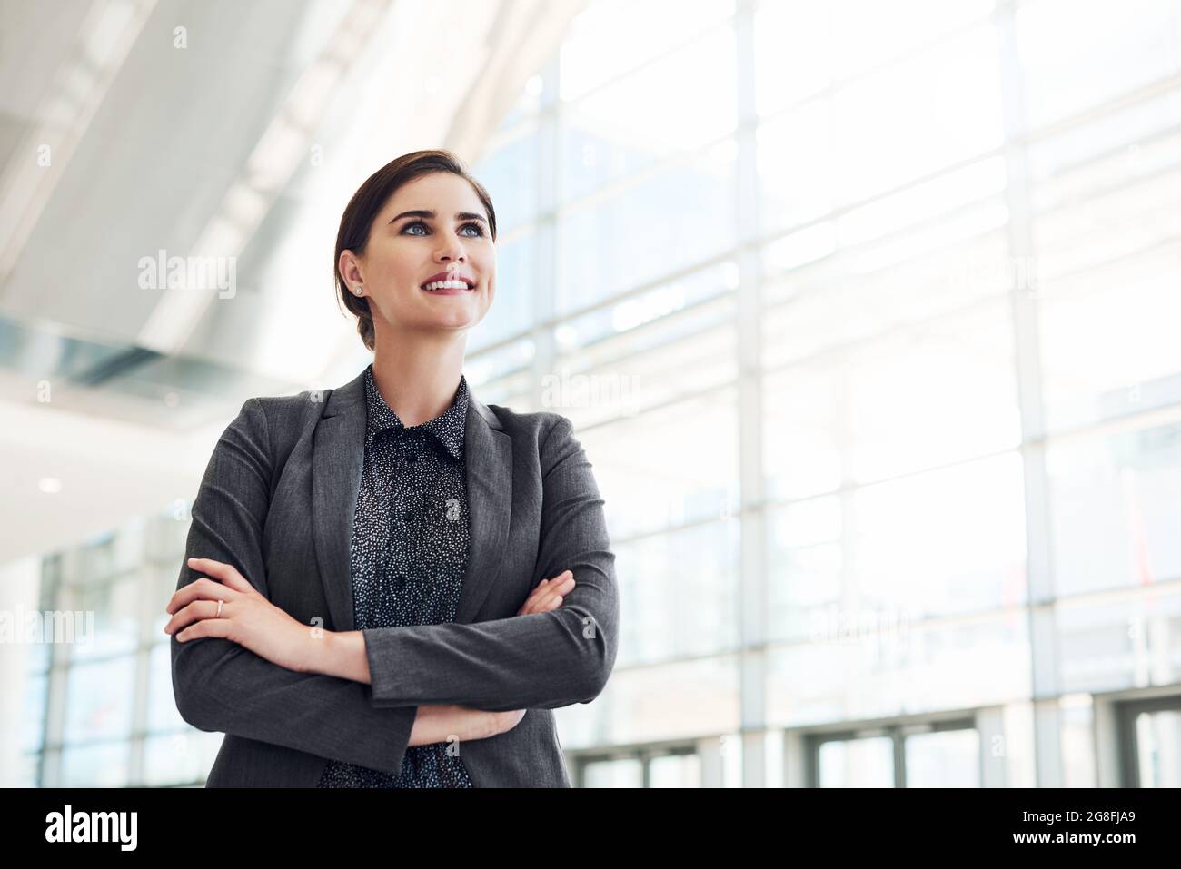 Positiv zu bleiben, hart zu arbeiten und es zu ermöglichen Stockfoto