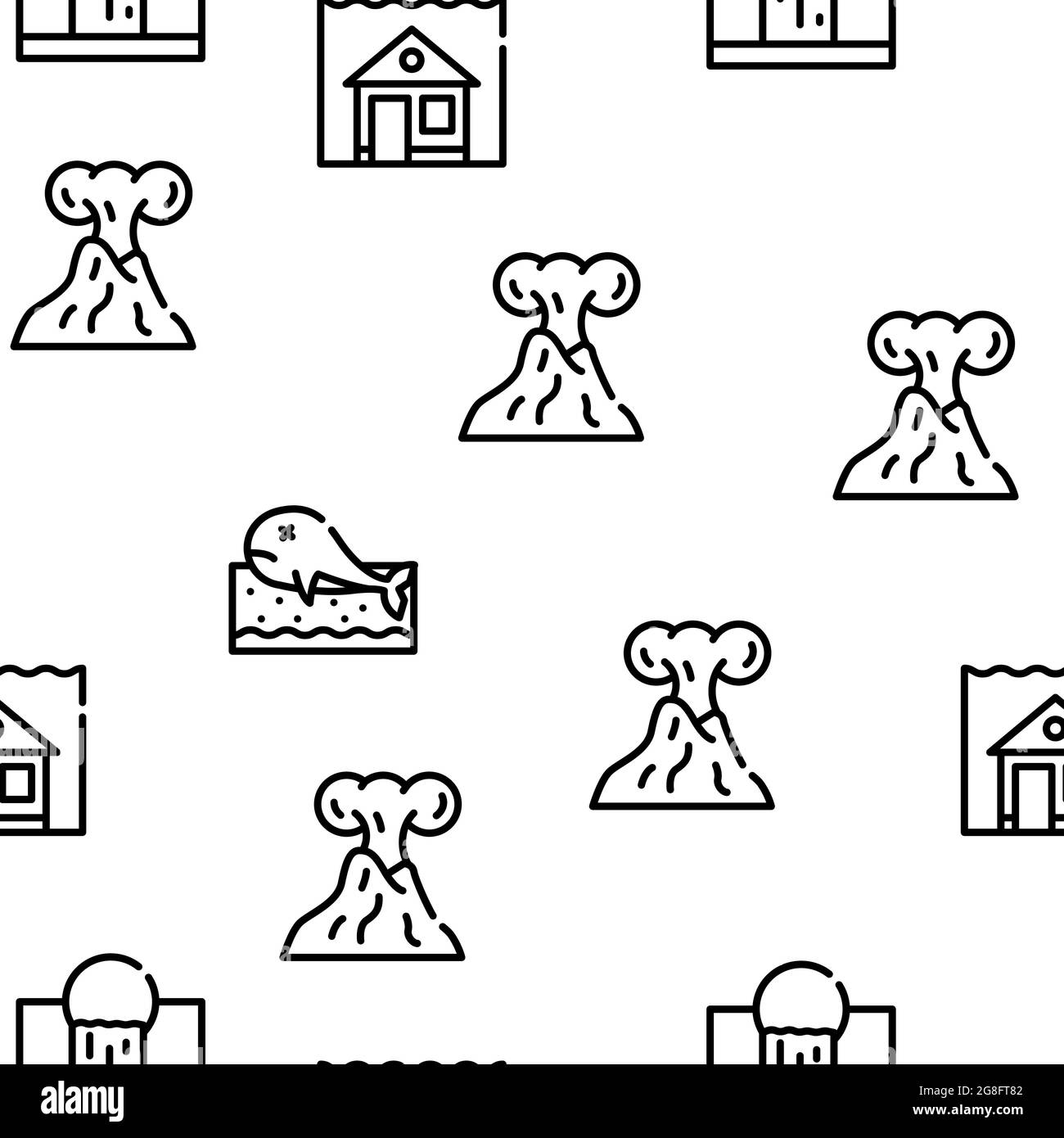 Problem Der Globalen Erwärmung Vektor Nahtloses Muster Stock Vektor