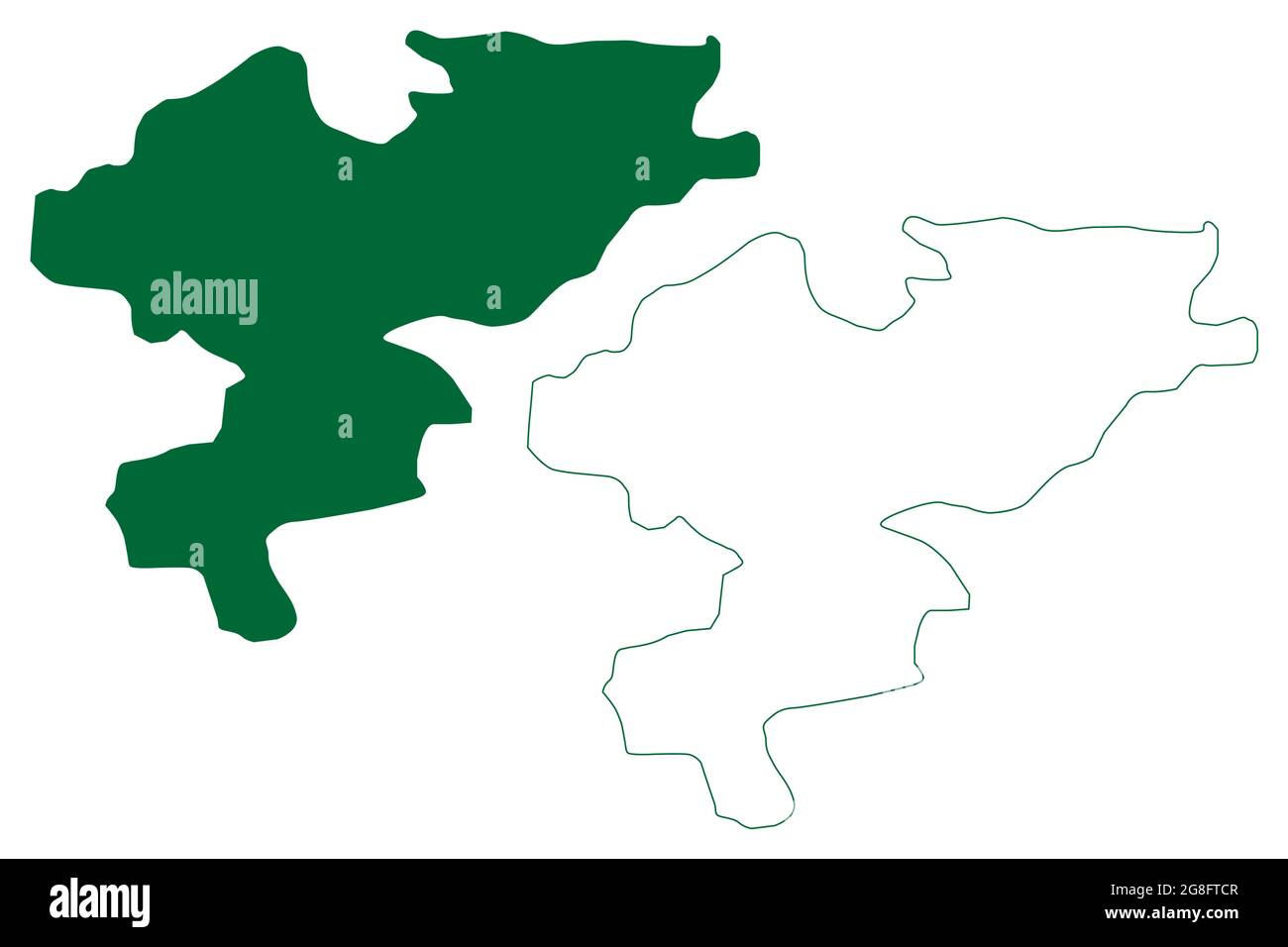 Kanchipuram District (Tamil Nadu State, Republik Indien) Karte Vektor Illustration, scribble Skizze Kanchipuram Karte Stock Vektor