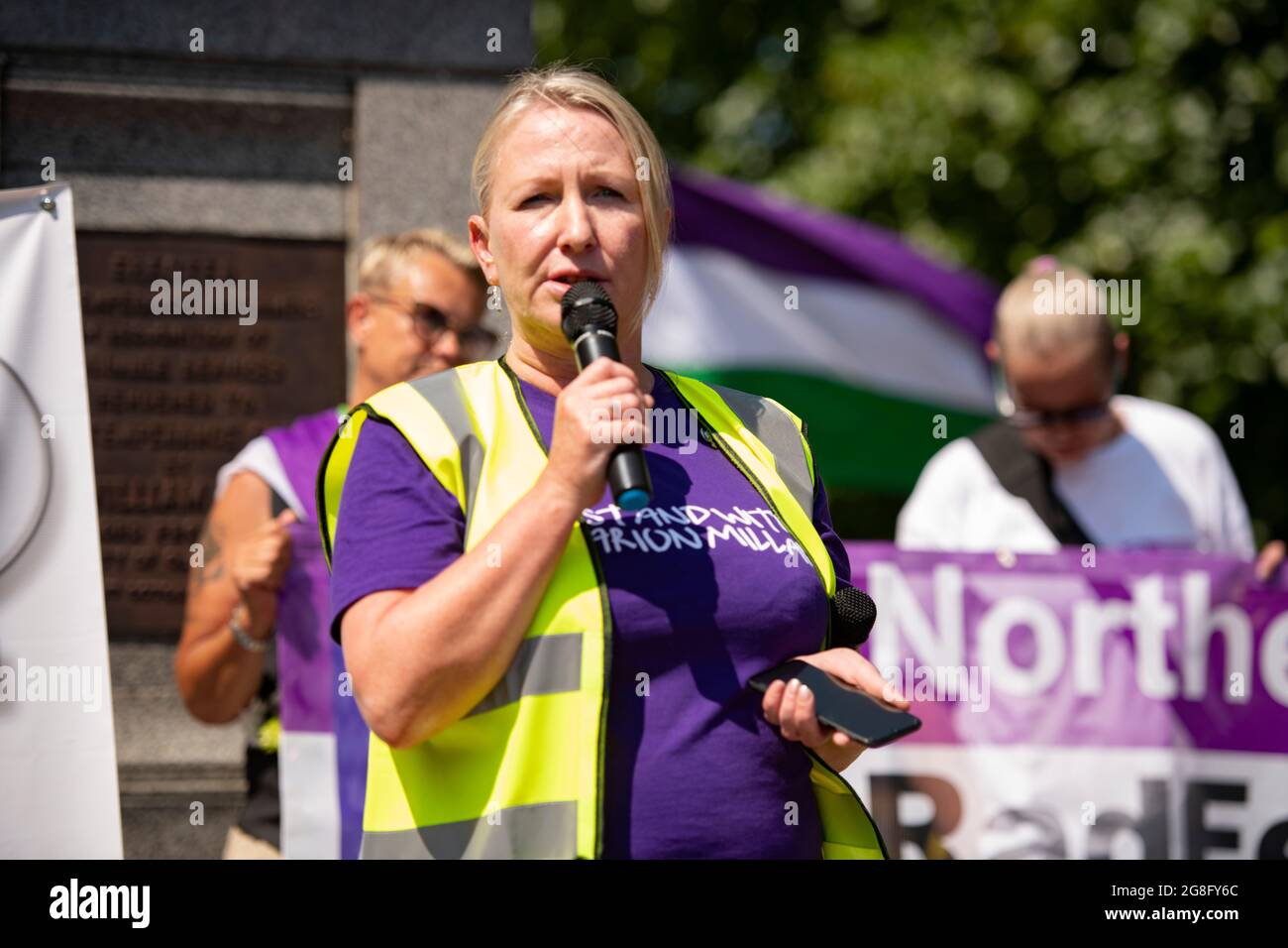 Glasgow, Schottland, Großbritannien. 20. Juli 2021. IM BILD: Frauen werden nicht an der Wheesht-Kundgebung in der Rednerecke von Glasgow Green teilnehmen. Wenn gewählte Vertreter nicht auf Frauen hören, werden Frauen einen Weg finden, gehört zu werden. Sie haben sich heute hier versammelt, um öffentlich zu sprechen und zu protestieren, dass ihre Rechte durch die neuen vorgeschlagenen Gesetze zur Gleichstellung von Frauen und Männern durch die schottische Regierung nach Marion Millar, Ein Buchhalter, der für eine geschlechterkritische feministische Gruppe in Schottland arbeitet, wurde wegen angeblich homophober und transphober Tweets angeklagt. Quelle: Colin D Fisher/Alamy Live News. Stockfoto