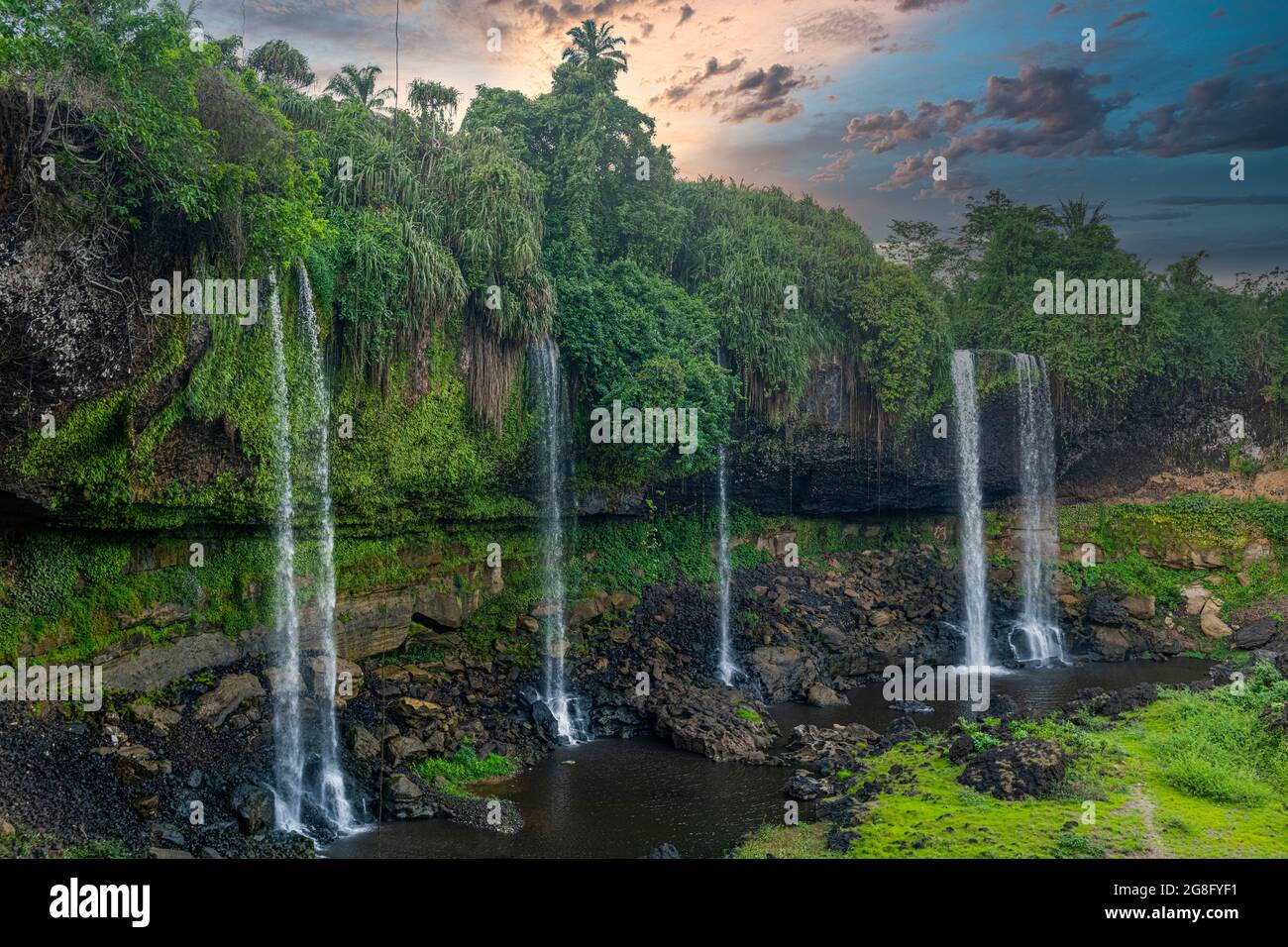 Agbokim-Wasserfall, Ikom, Nigeria, Westafrika, Afrika Stockfoto