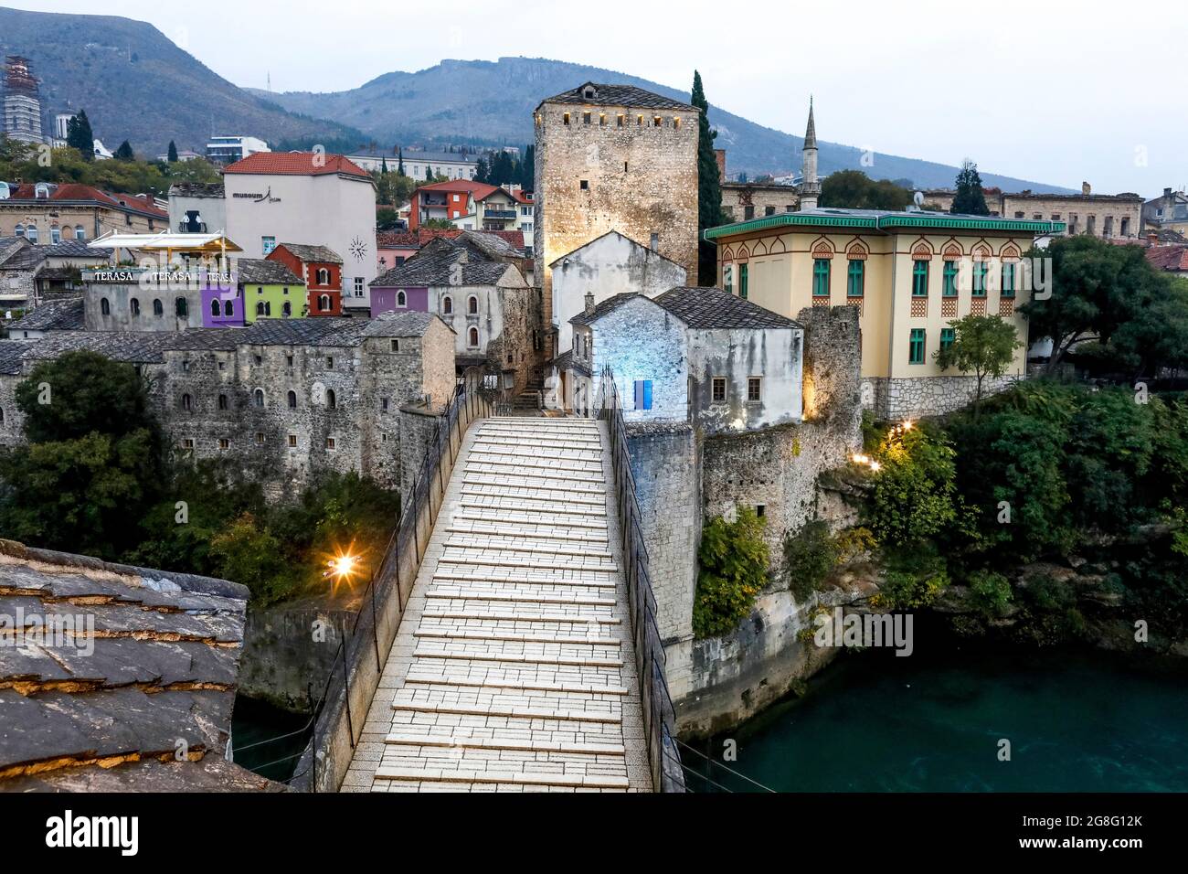 Mostar-Brücke, UNESCO-Weltkulturerbe, Mostar, Herzegowina, Bosnien und Herzegowina, Europa Stockfoto