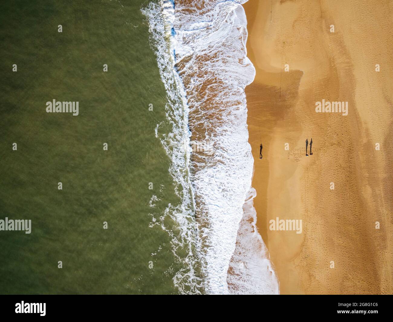 Luftaufnahme von Hossegor Beach, Les Landes, Nouvelle-Aquitaine, Frankreich, Europa Stockfoto