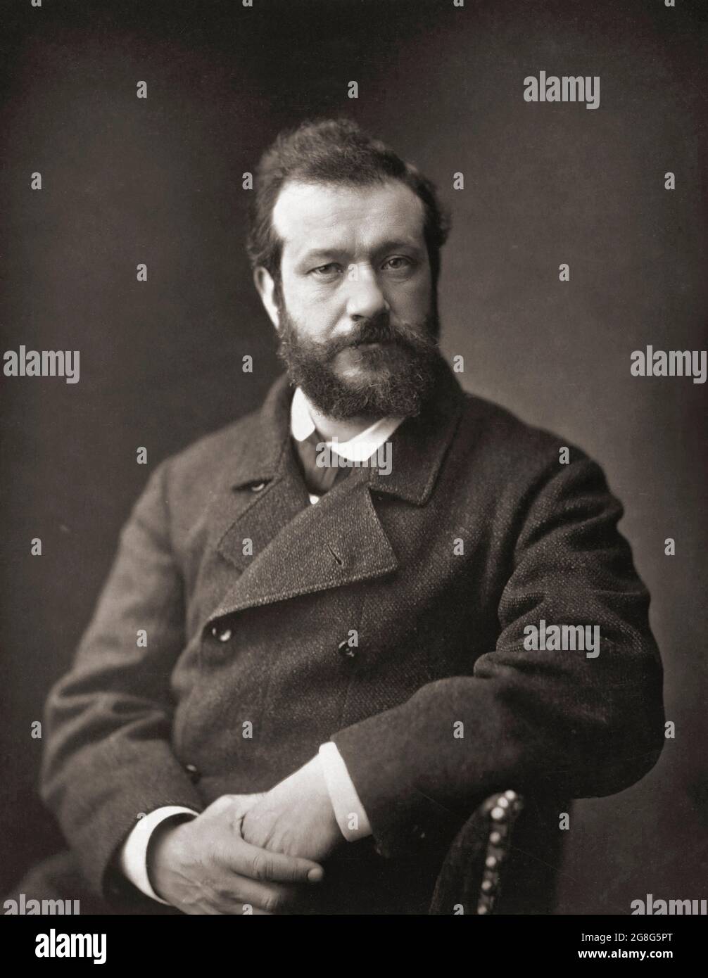 Félix Henri Bracquemond, 1833 – 1914. Französischer Künstler und Radierer, der mehrere impressionistische Künstler, darunter Degas und Pissarro, ermutigte, mit Drucktechniken zu experimentieren. Nach einem Photogaph von Emile Courtin, um 1878. Stockfoto